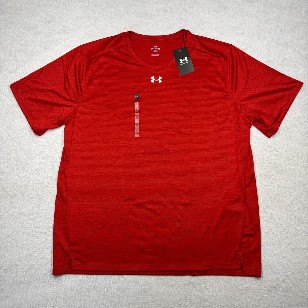 Under Armour‎ Team Tech Vent Short Sleeve Shirt Red Men's Size 2XL